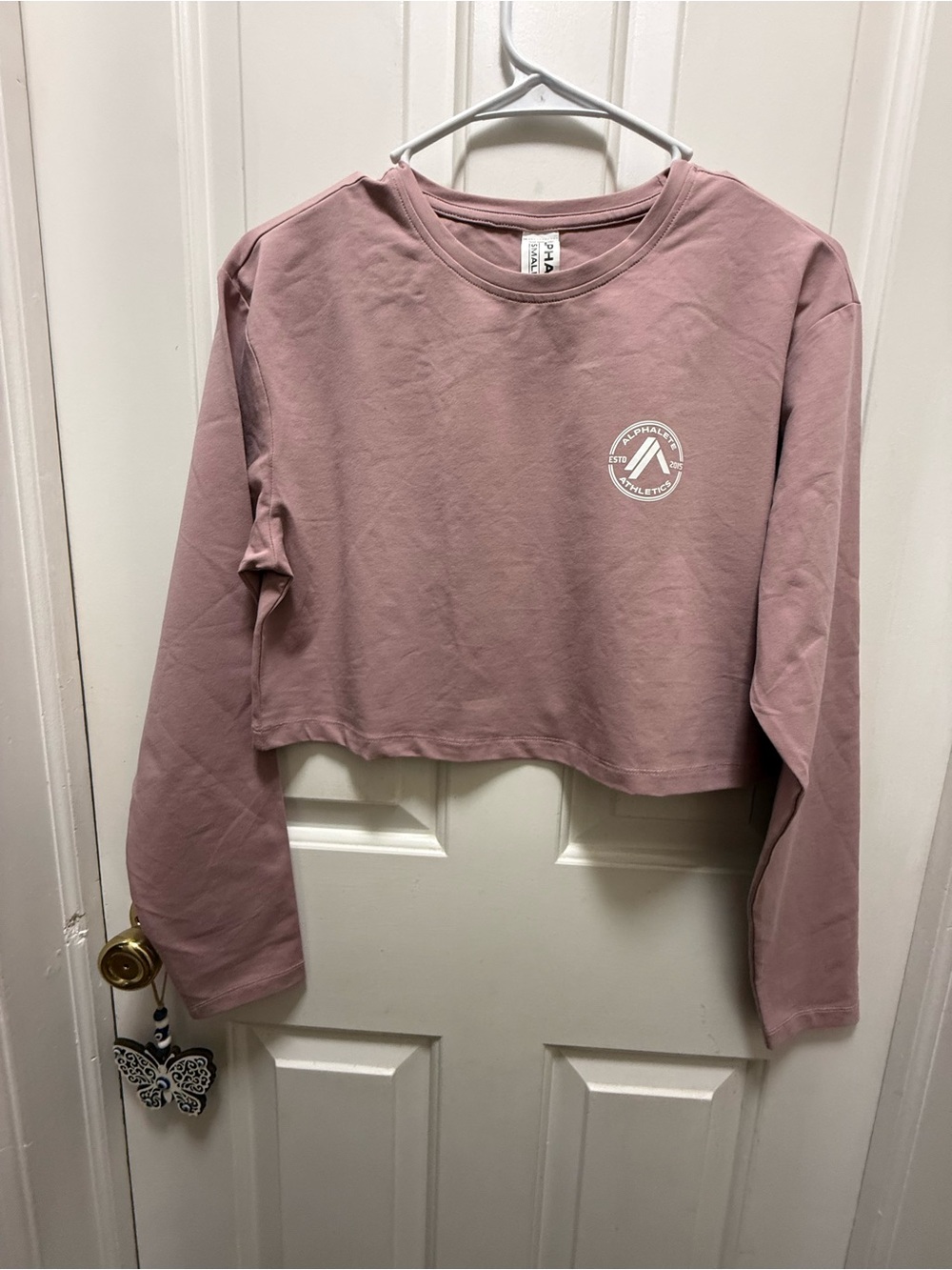 Alphalete Cropped Crewneck Sweatshirt - Dusty Mauve XS Athleisure